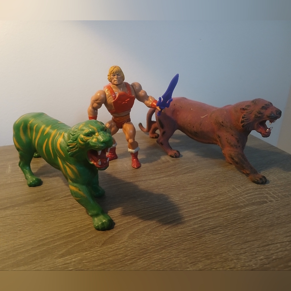 Vtg Masters Of The Universe MOTU Lot Thunder Punch He-Man Battle Cat Panthor